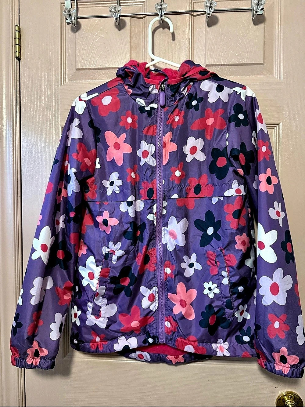 Ariella Floral Rain Jacket Purple Pink Size XL